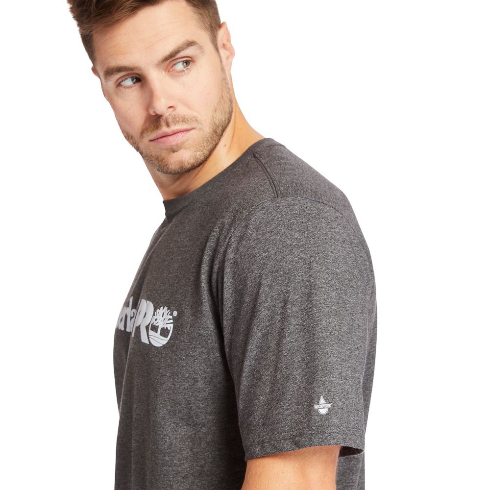 Camisetas Timberland Hombre Pro® Big & Tall Base Plate Short-Sleeve Gris Oscuro - Chile UFT-395284